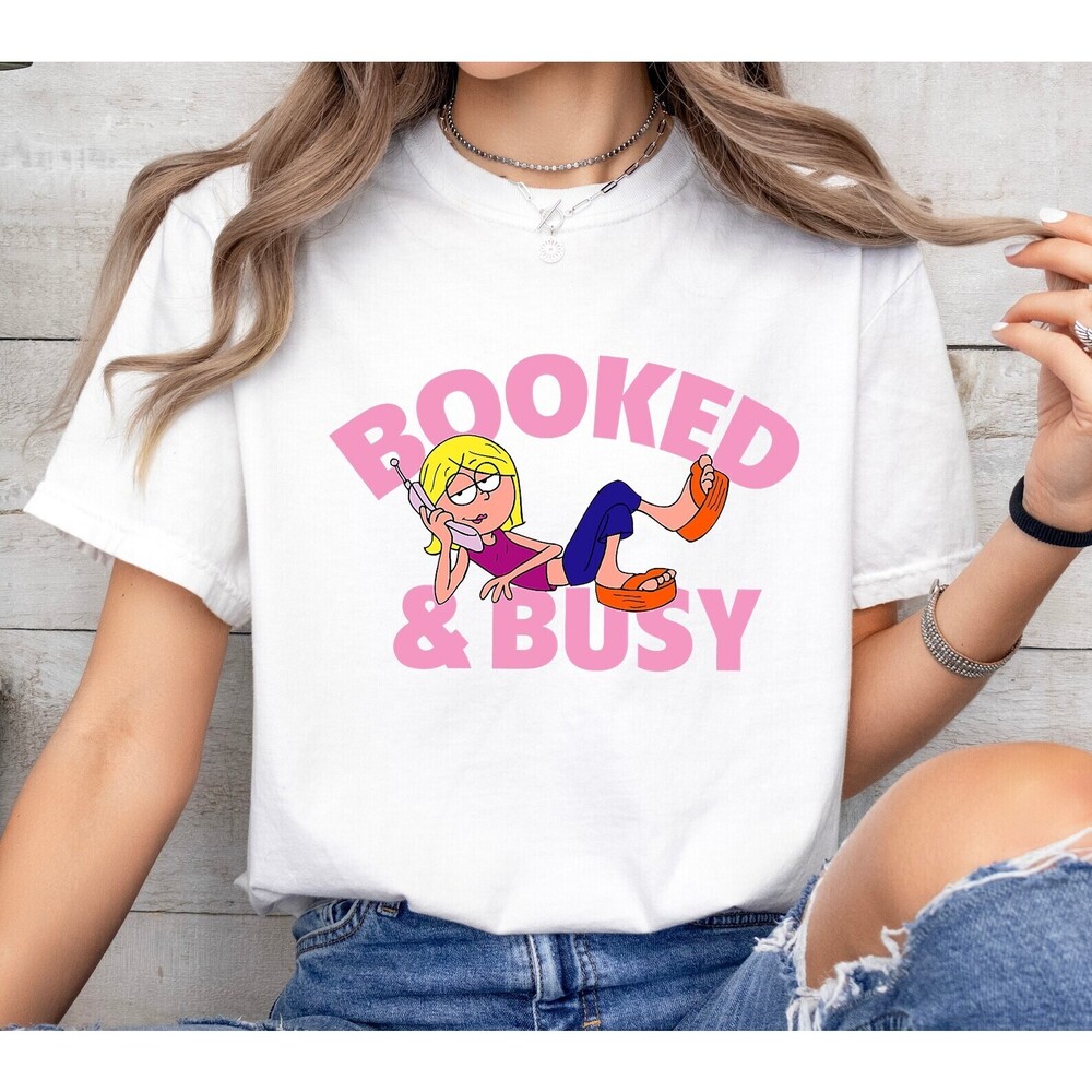 Disney White Lizzie McGuire Animated Lizzie Booked & Busy T-Shirt